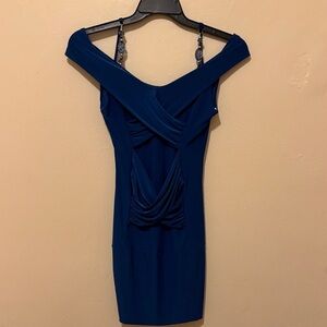 Chic Backless Navy Dress